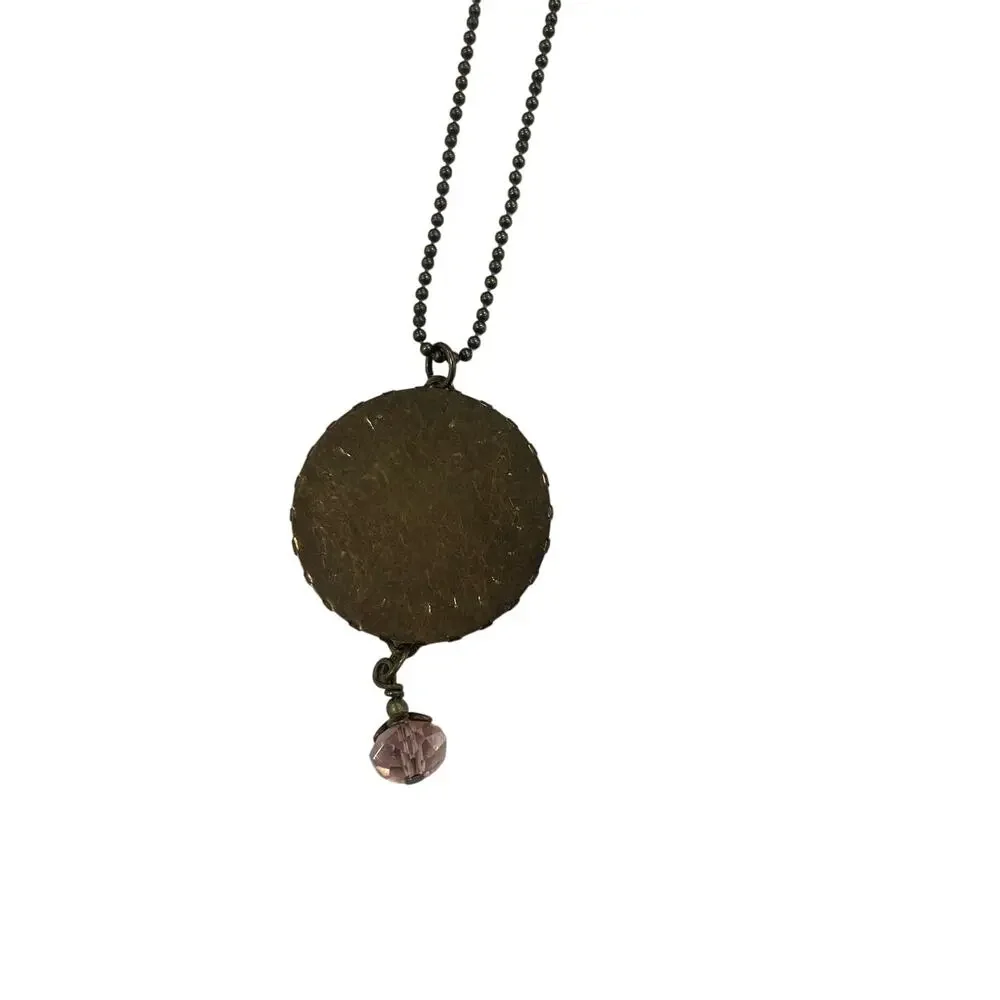 Unbranded Orange Pink Floral Flower Pendant Necklace